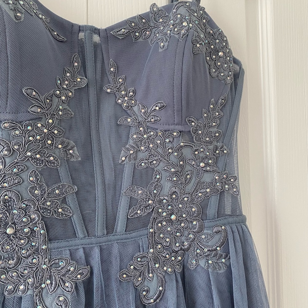 Windsor AJ Embroidered Mesh Corset A-Line Gown - Picture 4 of 9